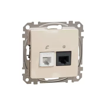   SCHNEIDER SDD112468 - SEDNA RJ11/RJ45 Cat6 UTP kombinált aljzat, bézs