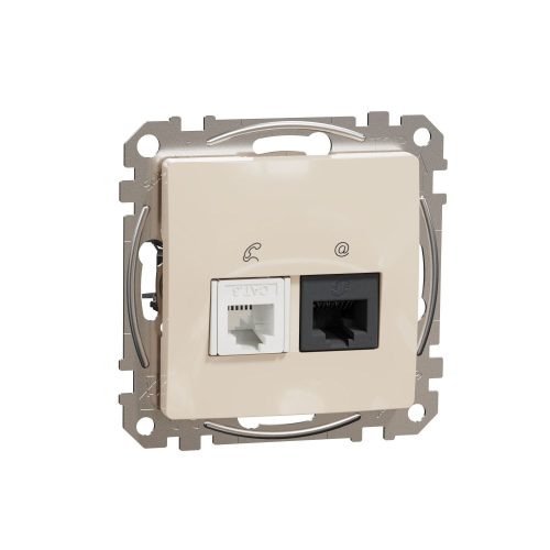 SCHNEIDER SDD112468 - SEDNA RJ11/RJ45 Cat6 UTP kombinált aljzat, bézs