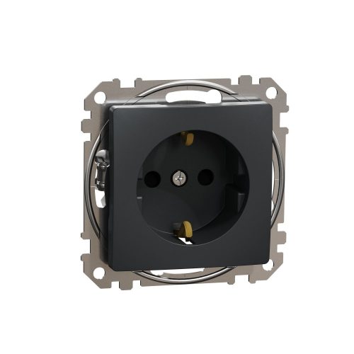 SCHNEIDER SDD114022 - SEDNA 2P+F csatlakozóaljzat biztonsági zsaluval, rugós bekötés, 16A, antracit