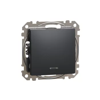   SCHNEIDER SDD114101L - SEDNA Egypólusú kapcsoló, kék jelzőfénnyel, 10AX, antracit