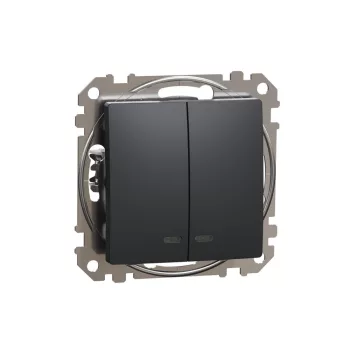   SCHNEIDER SDD114105L - SEDNA Csillárkapcsoló, kék jelzőfénnyel, 10AX, antracit