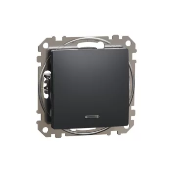   SCHNEIDER SDD114106L - SEDNA Váltókapcsoló, kék jelzőfénnyel, 10AX, antracit