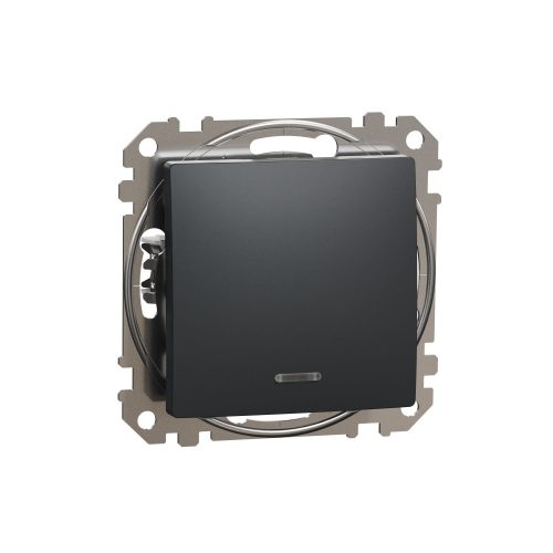 SCHNEIDER SDD114106L - SEDNA Váltókapcsoló, kék jelzőfénnyel, 10AX, antracit