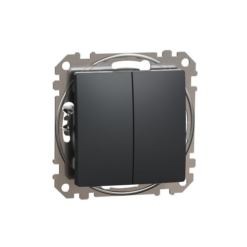 SCHNEIDER SDD114118 - SEDNA Kettős nyomó, rugós bekötés, 10A, antracit