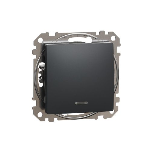 SCHNEIDER SDD114166L - SEDNA Váltókapcsoló, kék jelzőfénnyel, 16AX, antracit