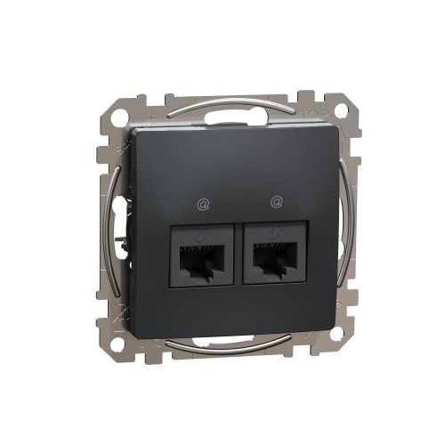SCHNEIDER SDD114452 - SEDNA 2xRJ45 Cat5e UTP aljzat, antracit