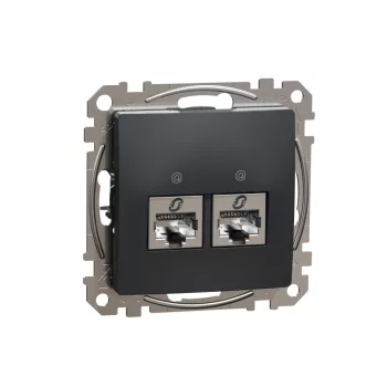   SCHNEIDER SDD114462S - SEDNA 2xRJ45 Cat6 STP aljzat, antracit