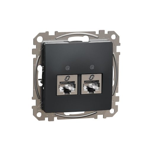 SCHNEIDER SDD114462S - SEDNA 2xRJ45 Cat6 STP aljzat, antracit