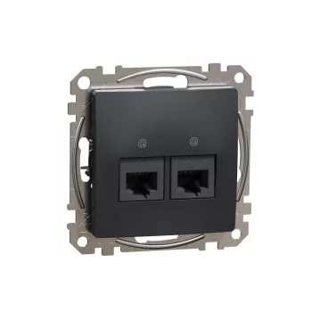   SCHNEIDER SDD114467 - SEDNA 2xRJ45 Cat6A UTP aljzat, antracit