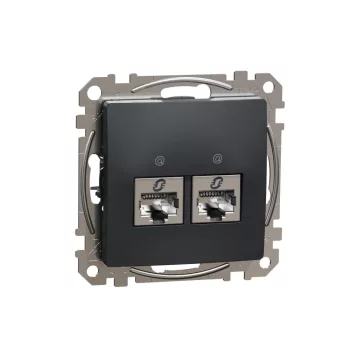   SCHNEIDER SDD114467S - SEDNA 2xRJ45 Cat6A STP aljzat, antracit