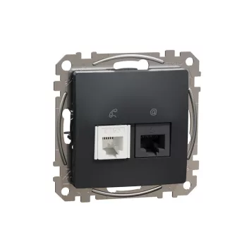   SCHNEIDER SDD114468 - SEDNA RJ11/RJ45 Cat6 UTP kombinált aljzat, antracit