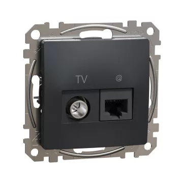   SCHNEIDER SDD114469T - SEDNA TV/RJ45 Cat6 UTP kombinált aljzat, antracit
