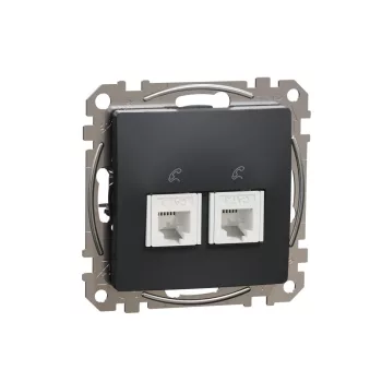 SCHNEIDER SDD114492 - SEDNA 2xRJ11 aljzat, antracit