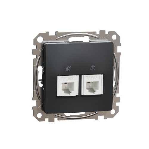 SCHNEIDER SDD114492 - SEDNA 2xRJ11 aljzat, antracit