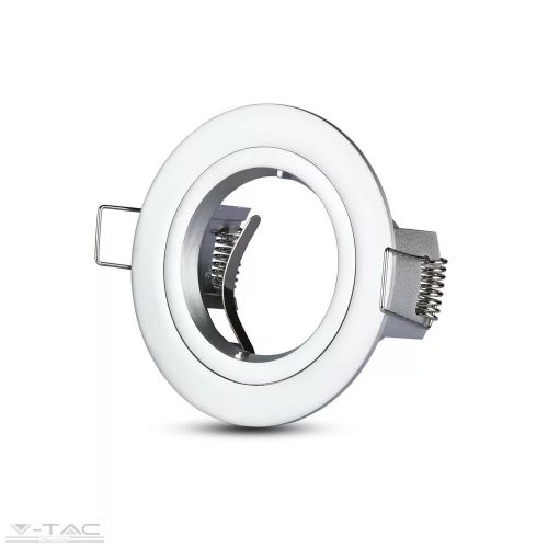 V-TAC-SKU3644 - GU10 beépítőkeret ezüst szürke kör - 3644