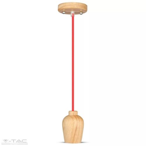 V-TAC-SKU3723 - Fa függeszték piros vezetékkel - 3723