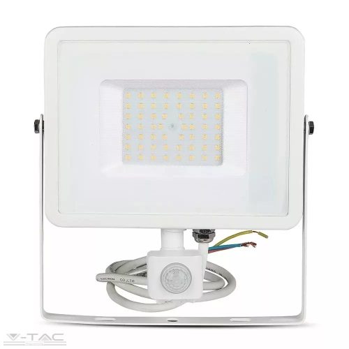 V-TAC-SKU466 - 50W Mozgásérzékelős LED reflektor Samsung chip fehér IP65 3000K - PRO466