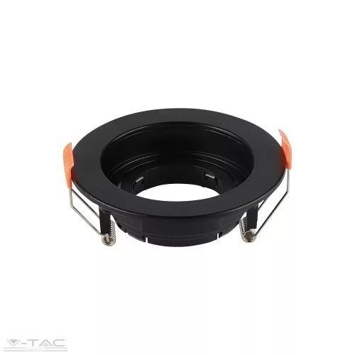 V-TAC-SKU6659 - GU10 beépítőkeret fekete kör - 6659
