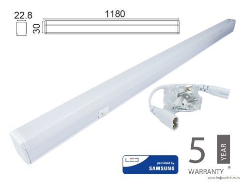 V-TAC-SKU695 - 16W T5 120cm LED Komplett lámpatest Samsung chip 3000K - PRO695