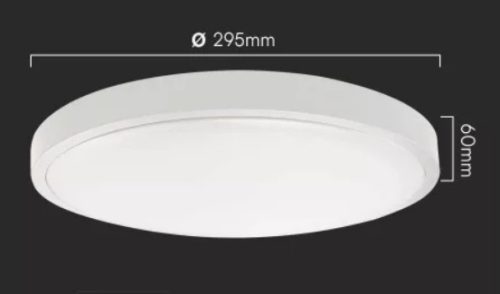 18W LED Mennyezeti lámpa kör mikrohullámú érzékelővel fehér 4000K IP44 - 76601 V-TAC