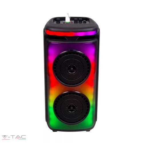 V-TAC-SKU7676 - 2x10W újratölthető hangszóró vezetékes mikrofonnal - 7676