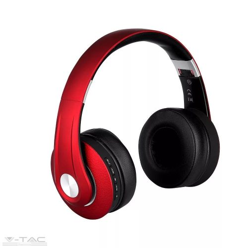 V-TAC-SKU7731 - Vezetéknélküli bluetoothos fejhallgató piros 500mAh - 7731
