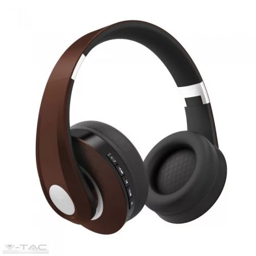 V-TAC-SKU7732 - Vezetéknélküli bluetoothos fejhallgató barna 500mAh - 7732