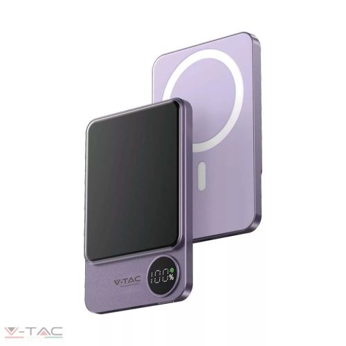 5000 mAh ultra vékony (9 mm) mágneses Power Bank lila - 7851 V-TAC