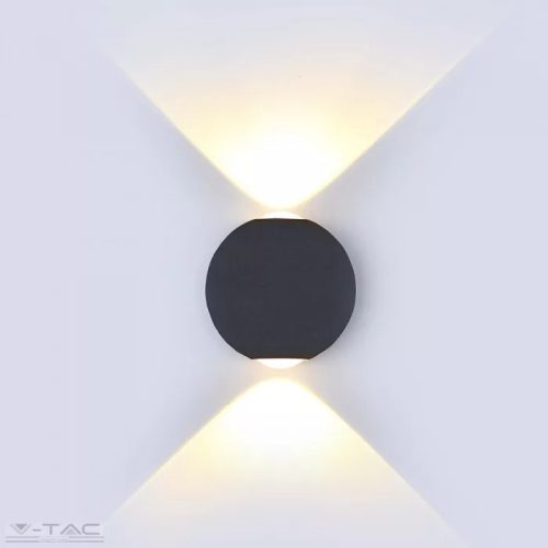 V-TAC-SKU8303 - 6W LED design gömb fali lámpa fekete IP65 3000K - 8303