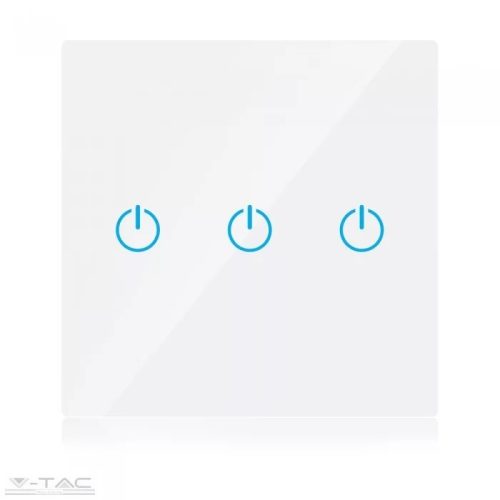 V-TAC-SKU8419 - Wifis smart kapcsoló tripla fehér - 8419