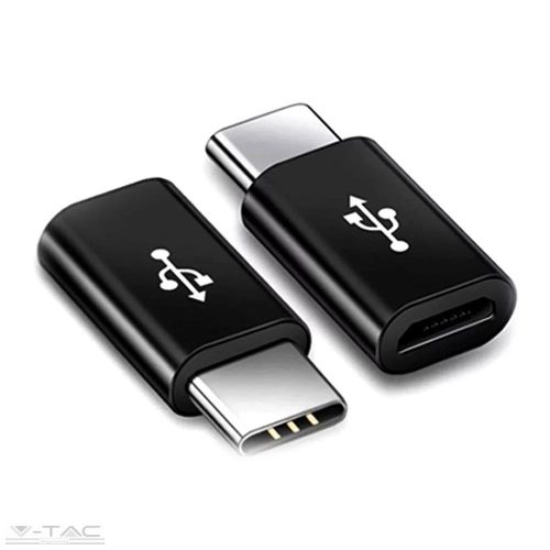 V-TAC-SKU8471 - Micro USB C átalakító fekete - 8471