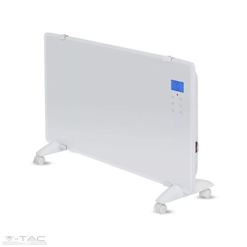 V-TAC-SKU8663 - Fehér 2000W-os Üveg fűtőpanel digitális kijelzővel IP24 - 8663