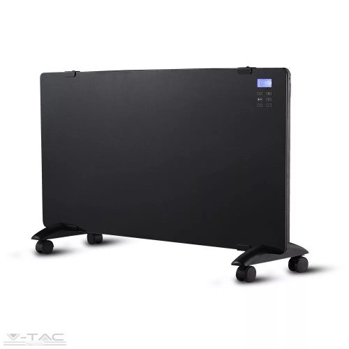 V-TAC-SKU8664 - Fekete 2000W-os Üveg fűtőpanel digitális kijelzővel IP24 - 8664
