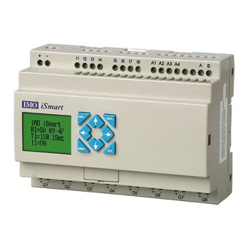 IMO - iSmart SMT-CD-R20-V3 - iSmart programozható relé, 24VDC, HMI, 12DI, 4AI, 8 Relé ki, Modbus RS485 - HD Hungária - SMT-CD-R20-V3