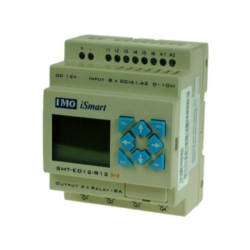 IMO - iSmart SMT-ED12-R12-V3 - iSmart programozható relé, 12VDC, HMI, 6DI, LCD - HD Hungária - SMT-ED12-R12-V3