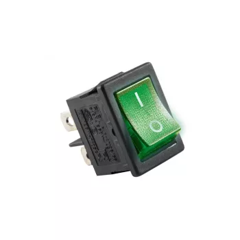   SOMOGYI ELEKTRONIC - STV 06 - Kapcsoló, 250V, 2ák.,vil.,zöld