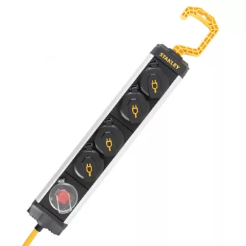   SOMOGYI ELEKTRONIC - SXECCD0RAJE - STANLEY 4-es elosztó kapcsolóval, felakasztható, IP44, 5m kábel, H07RNF 3G1,5