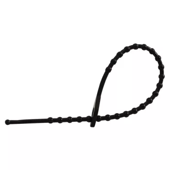   TRACON 180F-GY - Gyöngyös nyitható kábelkötegelő, fekete 180×2mm, D=8-45mm, PE