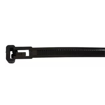   TRACON 181-NY - Nyitható kábelkötegelő, fekete 200×7.6mm, D=10-50mm, PA 6.6