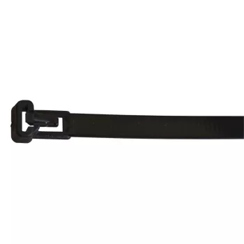   TRACON 261-NY - Nyitható kábelkötegelő, fekete 250×7.6mm, D=10-65mm, PA 6.6