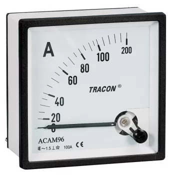   TRACON ACAM72-30 - Analóg váltakozó áramú ampermérő közvetlen méréshez 72×72mm, 30A AC