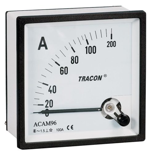 TRACON ACAM72-30 - Analóg váltakozó áramú ampermérő közvetlen méréshez 72×72mm, 30A AC