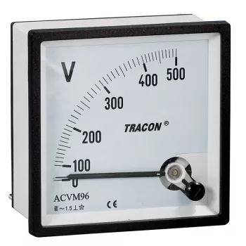   TRACON ACVM48-450 - Analóg váltakozó áramú voltmérő 48×48mm, 450V AC