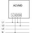 TRACON ACVMD-72-500 - Digitális 1 fázisú váltakozó áramú voltmérő, direkt 72×72mm, 500V AC