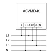 TRACON ACVMD-K-72-500 - Digitális 3 fázisú váltakozó áramú voltmérő, direkt 72×72mm, 500V AC