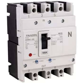   TRACON AKMN1-160 - Kompakt megszakító 4P,160A,Ir=(0,8-1,0)In,400/415V, 50/60Hz, Icu=36kA, Ics=25kA