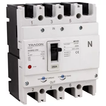  TRACON AKMN2-250 - Kompakt megszakító 4P,250A,Ir=(0,8-1,0)In,400/415V, 50/60Hz, Icu=36kA, Ics=25kA