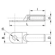 TRACON AS70-12 - Szigeteletlen alumínium szemes csősaru 70mm2, M12, (d1=11,5mm, d2=13mm)