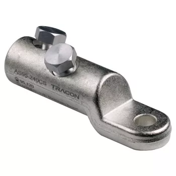   TRACON AS95-240CS - Szakadófejes csavaros alumínium szemes csősaru 95-240mm2, 2xM19