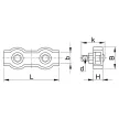 TRACON BSZ2-3 - Sodronyszorító bilincs, dupla, acél d=3-3,5mm, M4